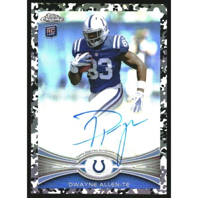 2012 Topps Chrome Rookie Autographs Camo Refractors #17 Dwayne Allen