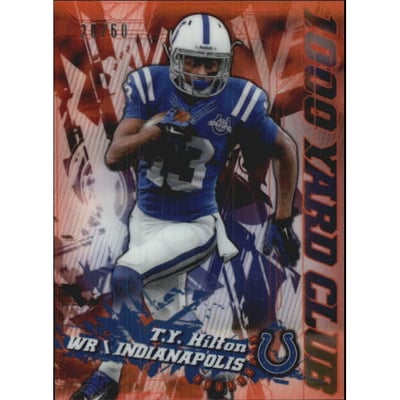 2014 Topps Chrome Mini 1000 Yard Club Red Refractors #13 T.Y. Hilton