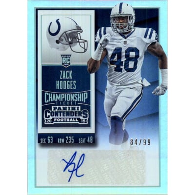 2015 Panini Contenders Championship Ticket #278 Zack Hodges AU/99