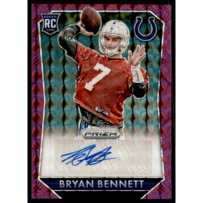 2015 Panini Prizm Rookie Autographs Prizms Violet Mosaic #RSBR Bryan Bennett/30
