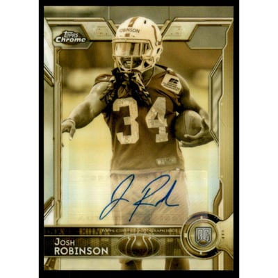 2015 Topps Chrome Rookie Autographs Hot Box Sepia Gold Refractors #198 Josh Robinson/100
