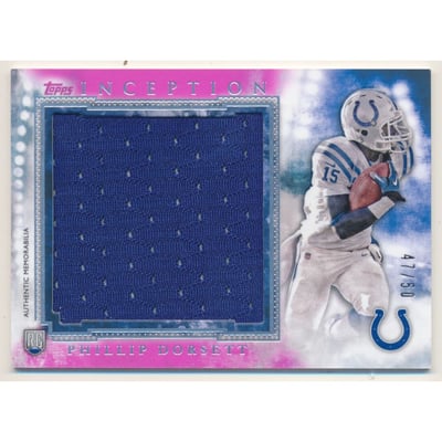 2015 Topps Inception Rookie Relics Jumbo Patch Magenta #RJRPD Phillip Dorsett