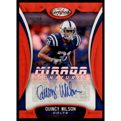 2018 Certified Signatures Mirror Red #90 Quincy Wilson/60
