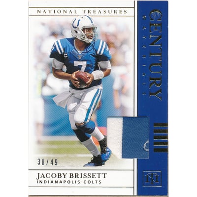 2019 Panini National Treasures Century Materials Prime #50 Jacoby Brissett/49
