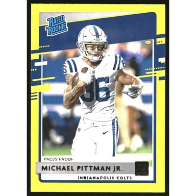 2020 Donruss Press Proof Yellow #322 Michael Pittman Jr. RR