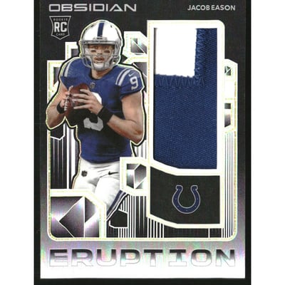 2020 Panini Obsidian Rookie Eruption Materials Electric Etch Yellow #36 Jacob Eason