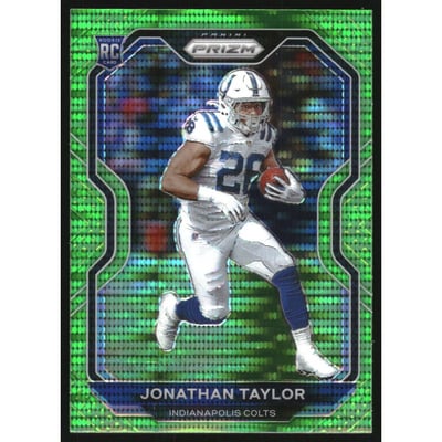 2020 Panini Prizm Prizms Neon Green Pulsar #332 Jonathan Taylor