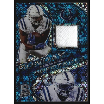 2020 Panini Spectra Sunday Spectacle Materials Neon Blue #10 Marlon Mack