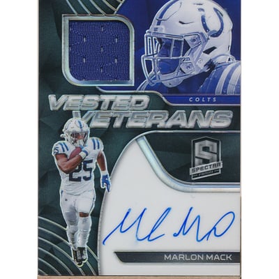 2020 Panini Spectra Vested Veterans Jersey Autographs #24 Marlon Mack/75