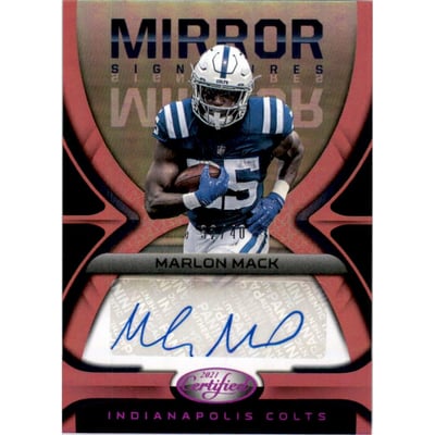 2021 Certified Mirror Signatures Pink #90 Marlon Mack/40