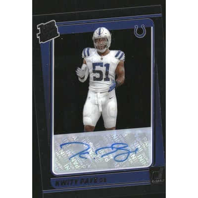 2021 Clearly Donruss Clearly Rated Rookie Autographs Green #96 Kwity Paye