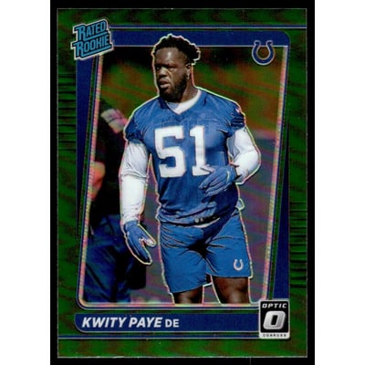 2021 Donruss Optic Rated Rookie Preview Green #338 Kwity Paye