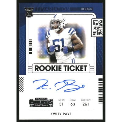 2021 Panini Contenders #152B Kwity Paye AU VAR