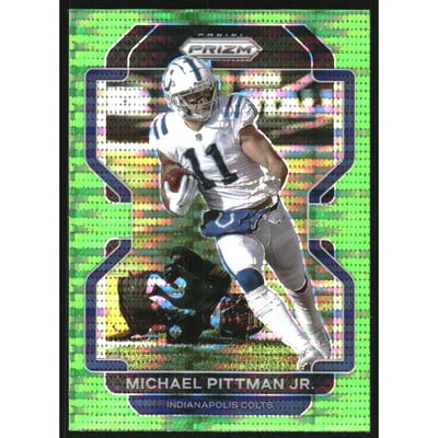 2021 Panini Prizm Prizms Neon Green Pulsar #22 Michael Pittman Jr.
