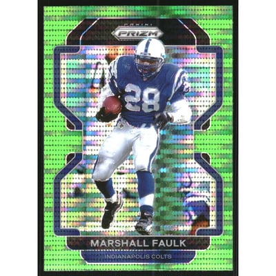 2021 Panini Prizm Prizms Neon Green Pulsar #31 Marshall Faulk