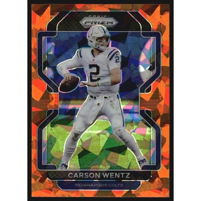 2021 Panini Prizm Prizms Orange Ice #24 Carson Wentz