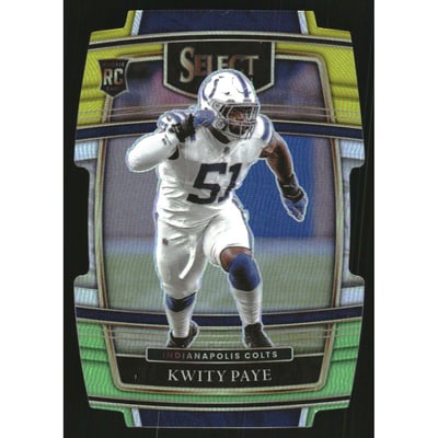 2021 Select Prizm Green and Yellow Die Cut #87 Kwity Paye