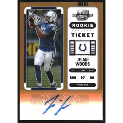 2022 Panini Contenders Optic Orange #172 Jelani Woods AU/50