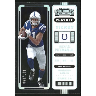 2022 Panini Contenders Playoff Ticket #45 Michael Pittman Jr.