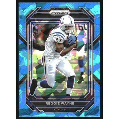 2022 Panini Prizm Prizms Blue Ice #130 Reggie Wayne