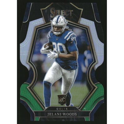 2022 Select Prizm Black and Green Die Cut #143 Jelani Woods