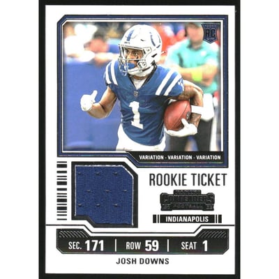 2023 Panini Contenders Rookie Ticket Swatches Variations #21 Josh Downs