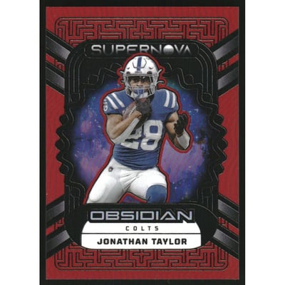2023 Panini Obsidian Supernova Asia Electric Etch Red Flood #13 Jonathan Taylor