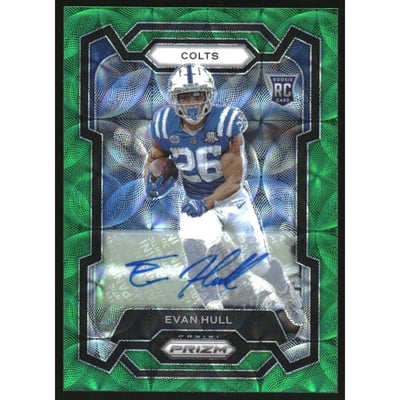 2023 Panini Prizm Autographs Prizms Green Scope #344 Evan Hull