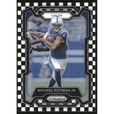 2023 Panini Prizm Prizms Black and White Checker #129 Michael Pittman Jr.