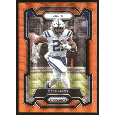 2023 Panini Prizm Prizms Orange Wave #132 Zack Moss