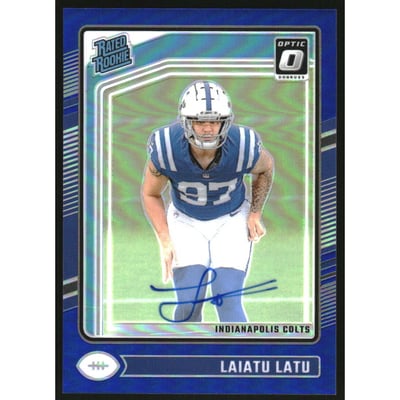 2024 Donruss Optic Rated Rookies RPS Autographs Blue #267 Laiatu Latu