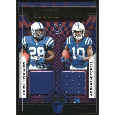 2024 Panini Illusions Rookie Idols Dual Memorabilia #14 Adonai Mitchell/Marshall Faulk