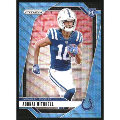 2024 Panini Prizm Prizms Blue Wave #303 Adonai Mitchell