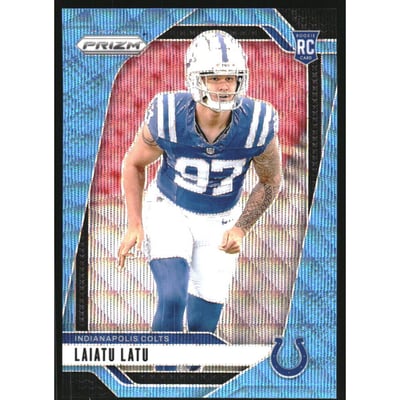 2024 Panini Prizm Prizms Blue Wave #366 Laiatu Latu