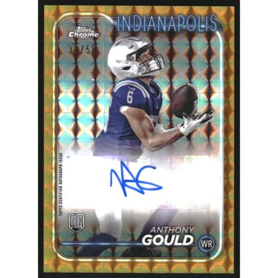 2024 Topps Chrome Rookie Autographs Gold Geometric Refractors #RAAGO Anthony Gould