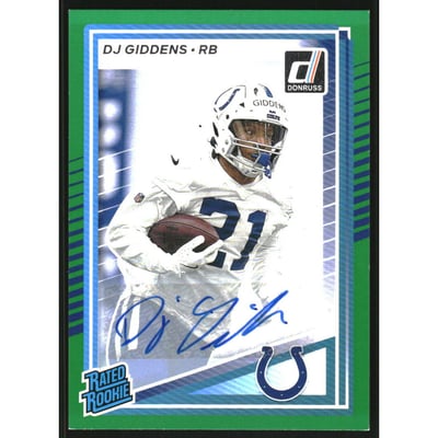 2025 Donruss Rated Rookies Autographs Green #364 DJ Giddens