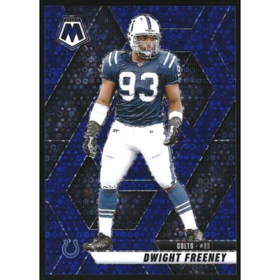 2025 Panini Mosaic Mosaic No Huddle Blue #185 Dwight Freeney