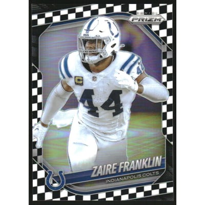 2025 Panini Prizm Prizms Black and White Checker #91 Zaire Franklin