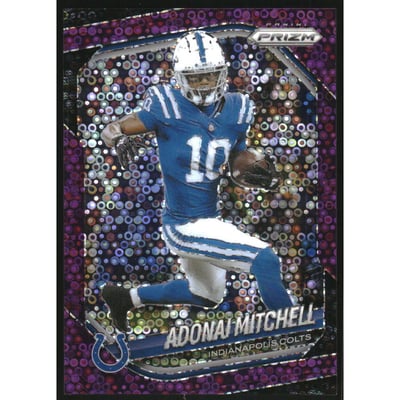 2025 Panini Prizm Prizms No Huddle Purple #49 Adonai Mitchell