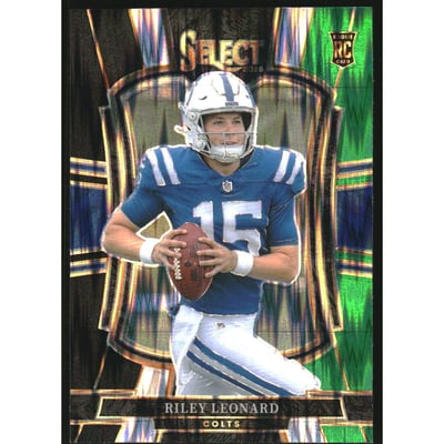 2025 Select Prizm Black and Green Shock #133 Riley Leonard