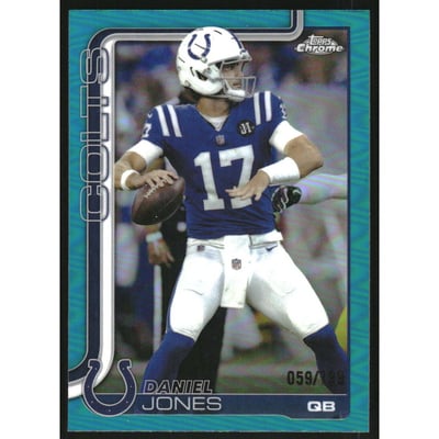 2025 Topps Chrome Aqua Refractors #132 Daniel Jones