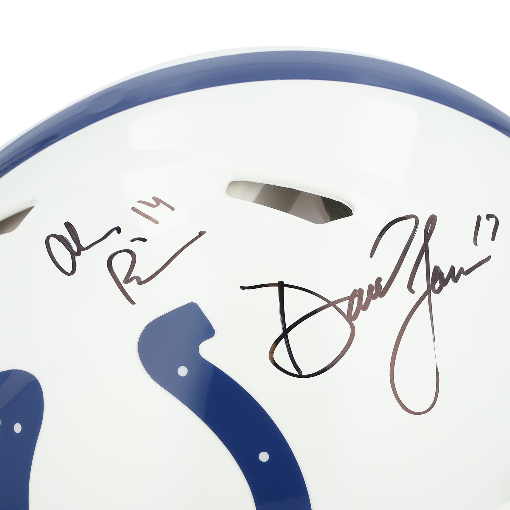 Casque Riddell Speed ​​Authentic autographié par Alec Pierce et Daniel Jones des Indianapolis Colts