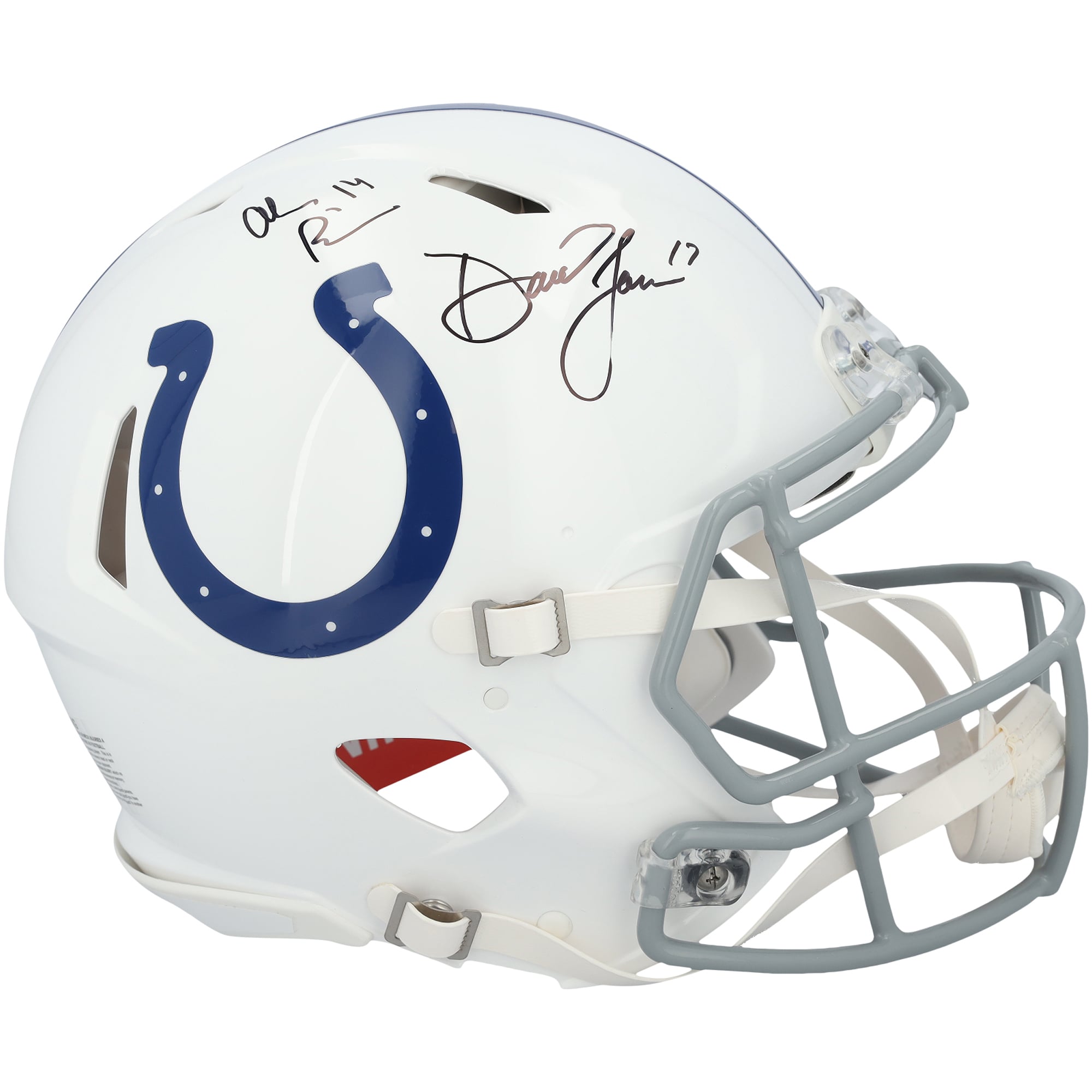 Casque Riddell Speed ​​Authentic autographié par Alec Pierce et Daniel Jones des Indianapolis Colts