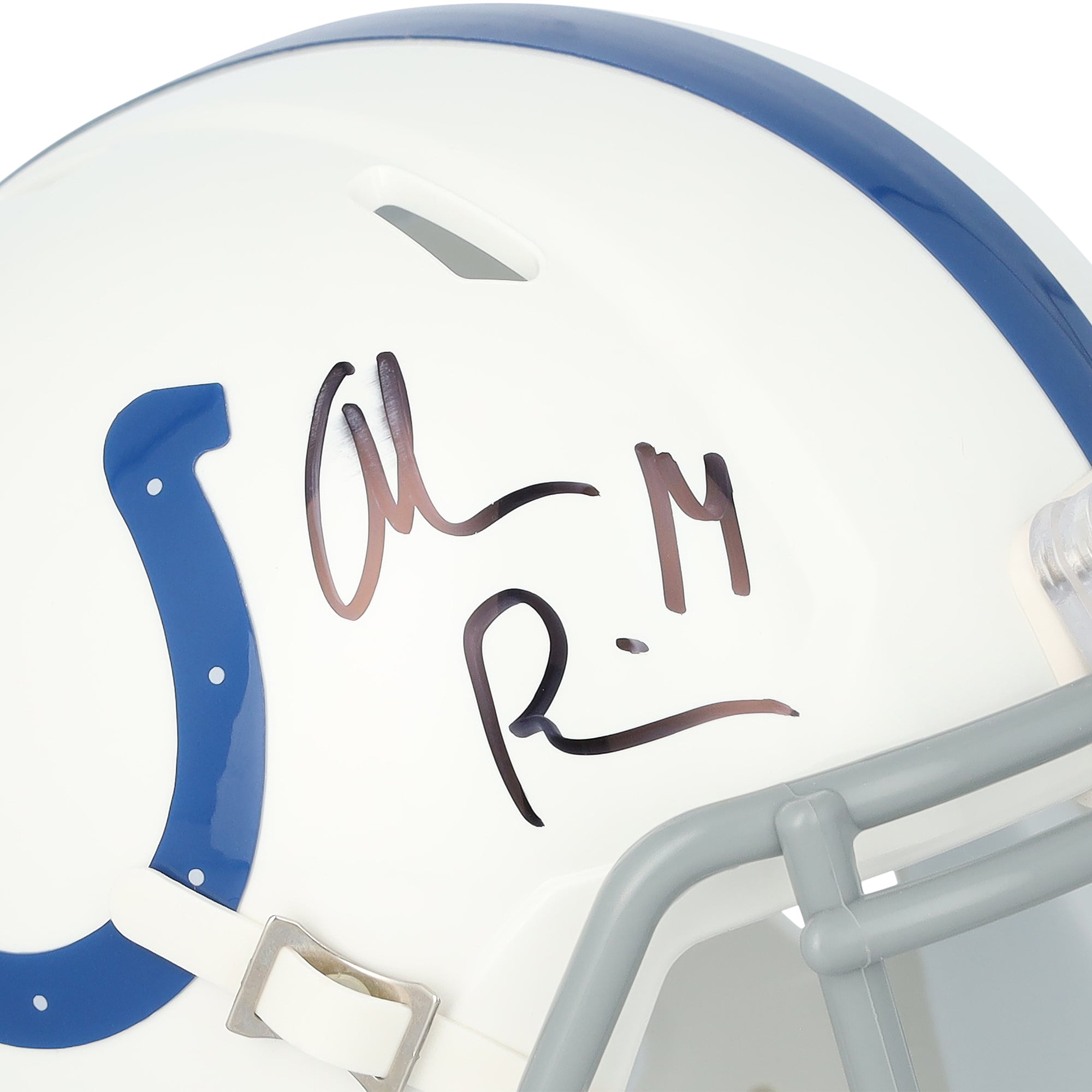Casque Riddell Speed ​​Mini rétro 1956 autographié par Alec Pierce des Indianapolis Colts