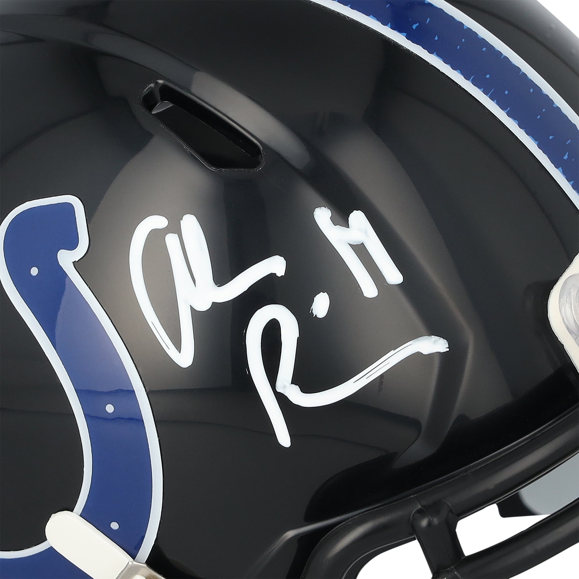 Mini-casque Riddell 2023 Alternate Speed ​​autographié par Alec Pierce des Indianapolis Colts