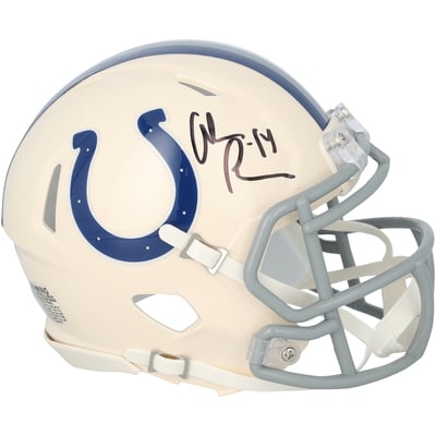 Alec Pierce Indianapolis Colts Autographed Fanatics Authentic Riddell Retro Speed Mini Helmet 