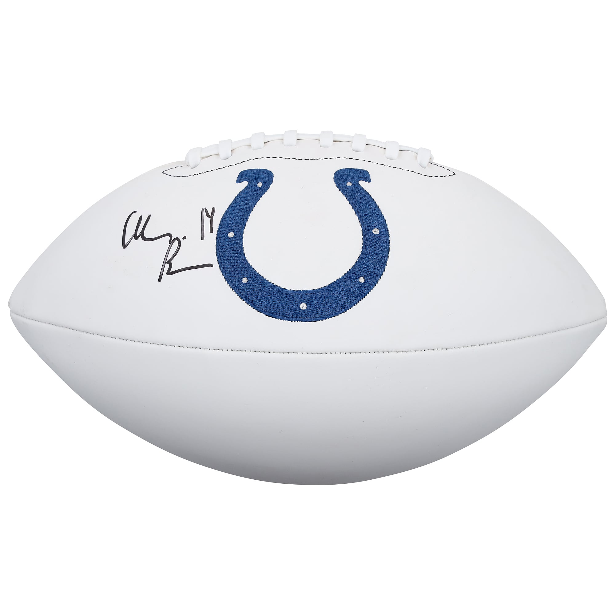 Ballon de football américain Wilson White Panel autographié par Alec Pierce, des Indianapolis Colts