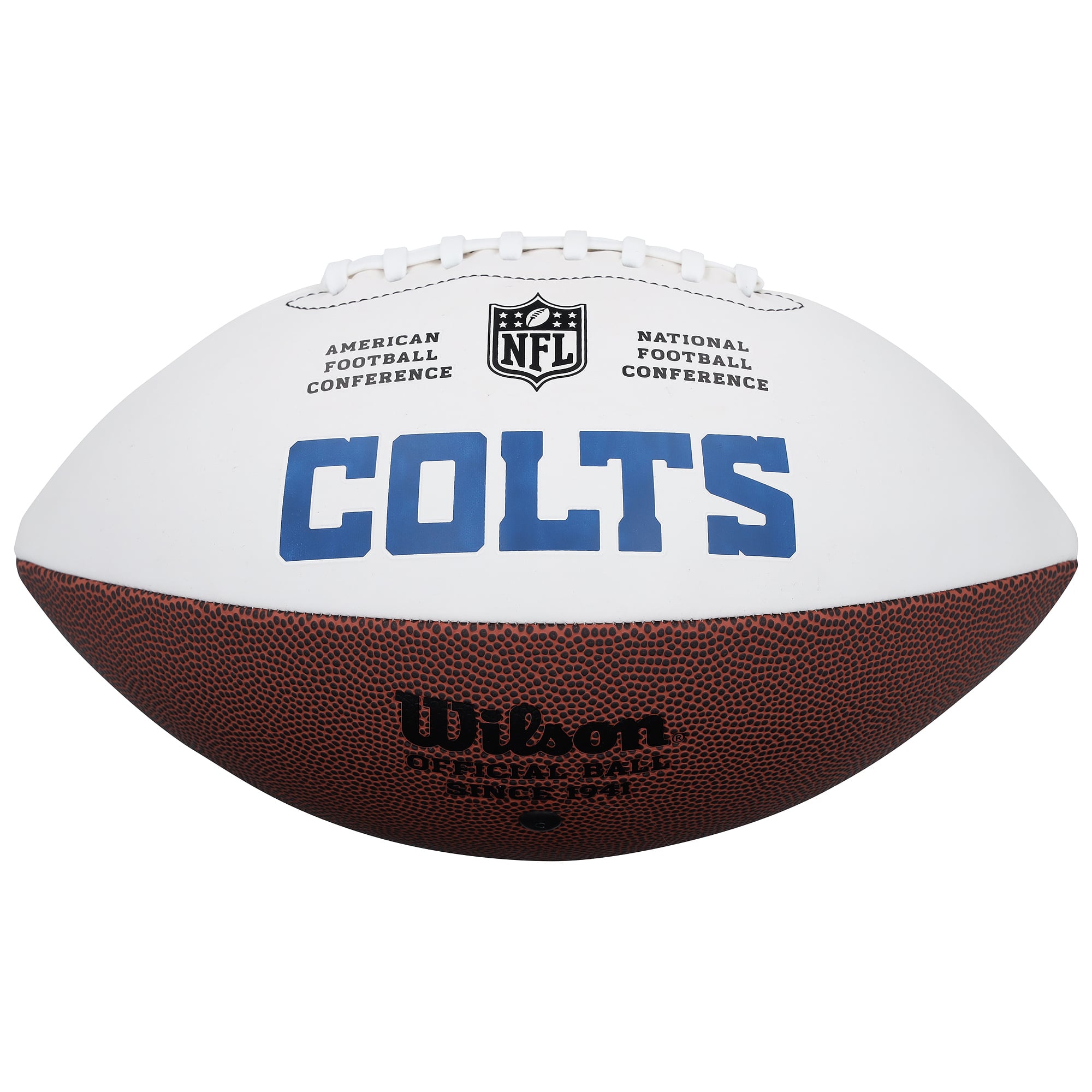 Ballon de football américain Wilson White Panel autographié par Alec Pierce, des Indianapolis Colts