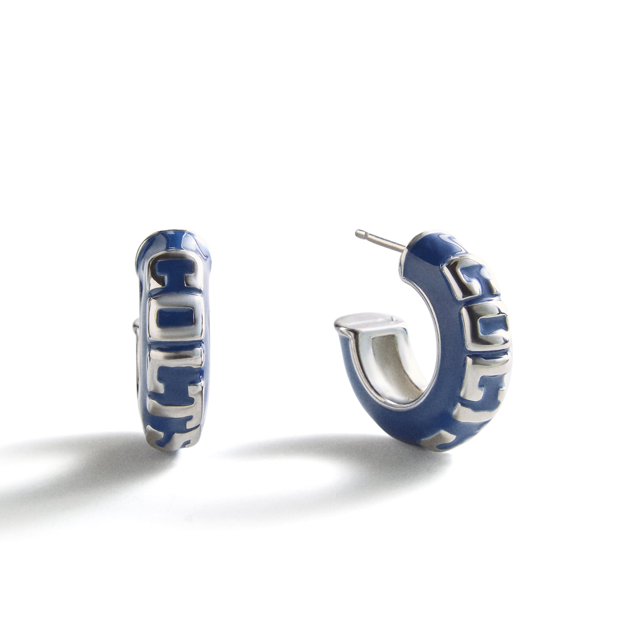 Boucles d'oreilles créoles en émail gonflé BaubleBar Indianapolis Colts