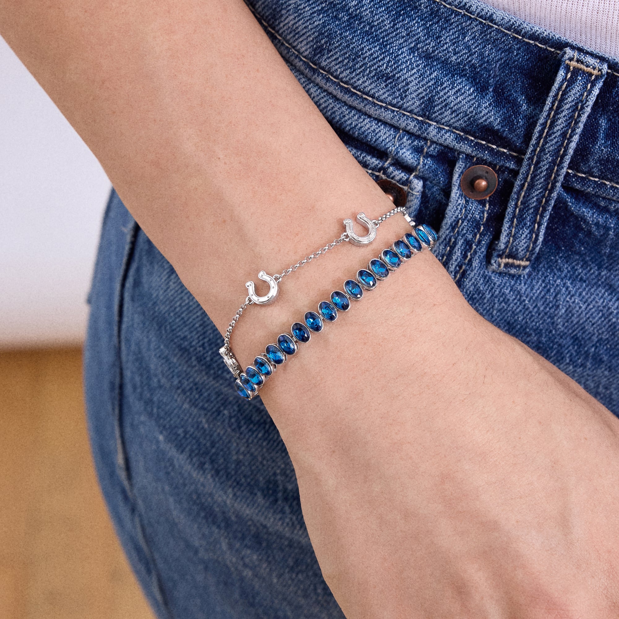 BaubleBar Indianapolis Colts - Ensemble de deux bracelets de tennis